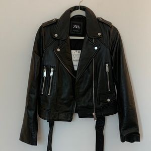 MOVING NEW WITH TAGS Black Leather Jacket from Zara (SM)